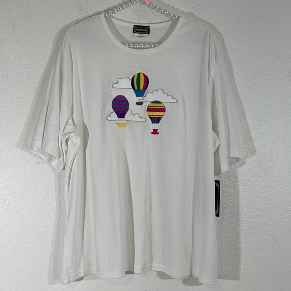 BonWorth Hot Air Ballon’s Embroidered Short Sleeve Graphic Shirt Size 2XL New - Picture 2 of 5